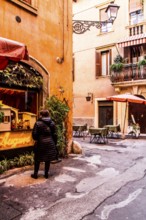 Alley in the historic center of Verona. Verona, Province of Verona, Italy. 09.12.2012