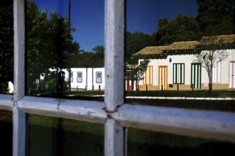 Colored houses, Reflex, Pirinópolis, Goiás, Brazil
