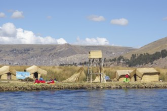 Flotation islands, Islas Uros, Titicaca Lake, Lima, Peru