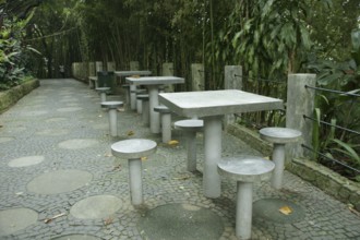 Tables, banks, road, Sugar Loaf, City, Rio de Janeiro Brasil