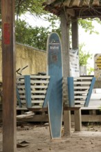 Board, Garbage cans, North coast, Camburi, São Paulo, Brazil