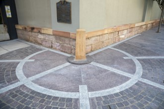Salt Lake City, Utah - The Salt Lake Meridian Initial Point at Temple Square in downtown Salt Lake