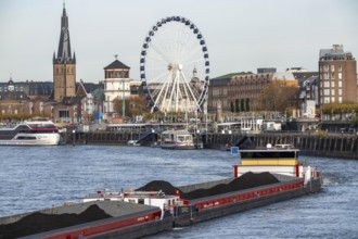 Dutch cargo ship Orfeo, brings power plant coal from the Netherlands to Mannheim, here on the Rhine