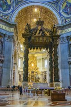 Canopy canopy ciborium by Gian Giovanni Lorenzo Bernini over Peter's tomb and papal altar in St.