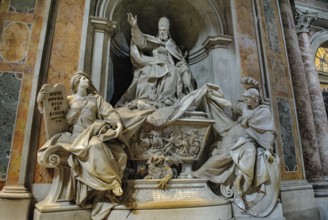 Opulently designed tomb of Pope Gregory XIII in St. Peter's Basilica, Basilica of St. Peter's