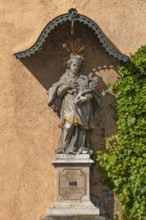 Slulptur of Saint Nepomuk with canopy, Going am Wilden Kaiser, Tyrol, Austria