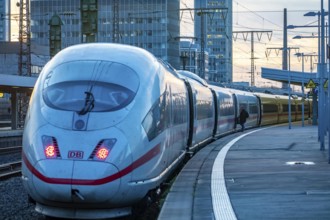 ICE trains, in Essen main station, on the platform, North Rhine-Westphalia, Germany