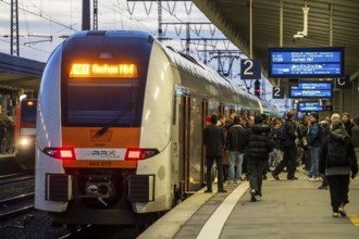 Regional express at Essen main station, on the platform, RRX R1 to Aachen, North Rhine-Westphalia,