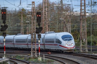 ICE train entering Essen Central Station, North Rhine-Westphalia, Germany