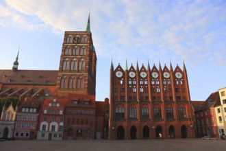 St. Nicholas Church and Town Hall in the Old Town, Stralsund, Hanseatic City of Stralsund,