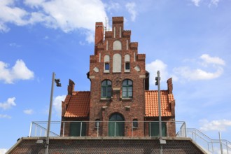 Pilot house, a heritage-protected building in the city's harbor, Stralsund, Vorpommern-Rügen