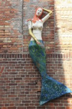 Mermaid from papier-mâchee, Stralsund, Vorpommern-Rügen district, Mecklenburg-Western Pomerania,