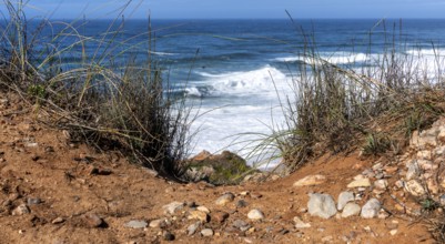 Landscape on the rocky plateau of Sito, also known as Forte São Miguel, a surfer paradise with