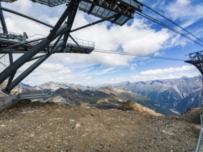 Scenic view from the mountain station of the Gaislachkogel cable car on the Gaislachkogel in the