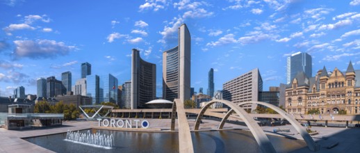 Scenic Toronto financial district skyline in the city downtown