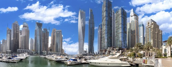 Captivating Dubai Marina, A Scenic Waterfront Skyline of Modern Luxury and High-Rise Architecture