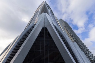 Miami harbor and downtown financial skyline