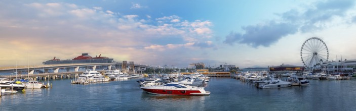 USA, Miami harbor near Biscayne bay a popular destination for recreational boating, fishing, and