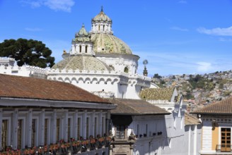 Quito, Ecuador. Society of Jesus church near cathedral basilica San Francisco in historic center