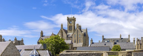 Lerwick, a coastal city in Shetland Scotland British Islands in England with scenic medieval houses