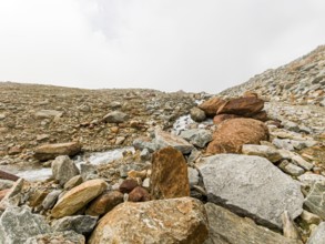 Alpine mountain landscape in the area of the Tiefenbach Glacier near Sölden, Ötztal, Tyrol, Austria
