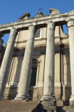 View from today's ground level of the Roman Forum as in Augustan period by Emperor Augustus of