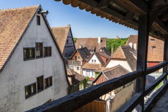 City wall, Rothenburg ob der Tauber, middle Franconia, Bavaria, Germany