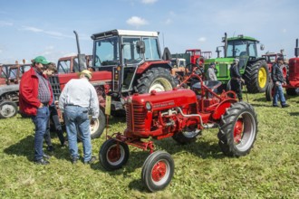 Exhibition of tractors at old-fashioned harvest festival in Svenstorp, Ystad municipality, Skåne