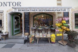 Benedictine soap factory, shop in Hallstatt, Upper Austria, Salzkammergut, Austria. 29.10.2025 <