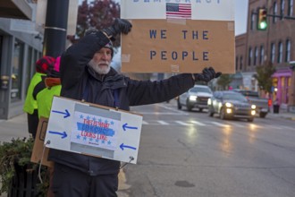 Milan, Michigan USA - 11 November 2025 - On Veterans Day, veterans held rallies across the country