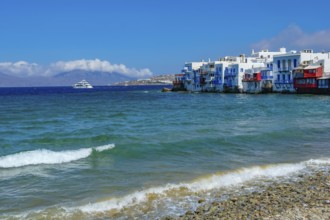 Mykonos, Cyclades, Greece - Little Venice is a picturesque neighborhood in Mykonos Town with