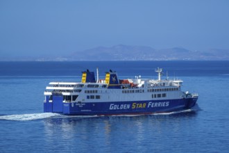 Mykonos, Cyclades, Greece - Golden Star Ferries' Andros Queen ferry on its way to Andros Island