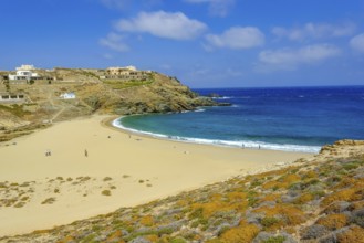 Mykonos, Cyclades, Greece - Fokos Beach, small settlement with sandy beach in the north of the
