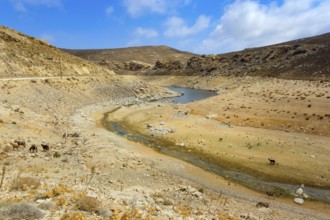 Mykonos, Cyclades, Greece - Dry Fokos Reservoir near Ano Mera. The Mykonos Municipal Water Supply