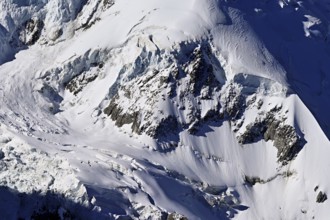 Detailed view of a glacier on a mountain, Dôme du Goûter, viewing platform, Aiguille du Midi