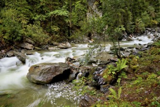 Diosaz mountain river in the gorge, Gorges de la Diosaz, Les Houches, Chamonix-Mont-Blanc,