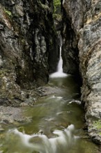 Small waterfall, Diosaz mountain river in the gorge, Gorges de la Diosaz, Les Houches,