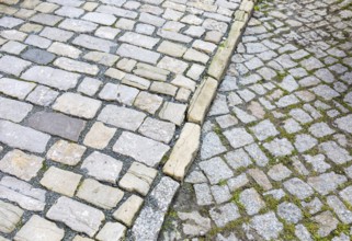 Different pavement on Cathedral Square in Naumburg (Saale), Saxony-Anhalt, Germany