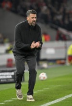 Coach coach Sandro Wagner FC Augsburg FCA gesture on the sidelines claps hands cheering up,