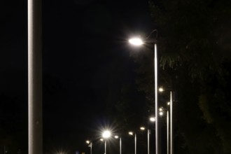 Street lights at night, Germany