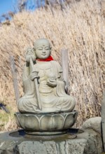 Buddha statue, Owakudani geothermal area at Komagatake volcano, Hakone, Japan