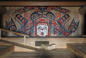White Grizzly Wall Mural, Community Center, First Nation Village of the Gitga'ata Tribe, Tsimshian,
