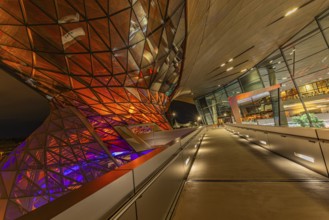 Bundbeleuchtete BMW-Welt, Petuelring, Munich, Upper Bavaria, Bavaria, Germany