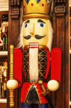 Sales stand with nutcracker figure, Christkindlmarkt, Marienplatz, Munich, Upper Bavaria, Bavaria,