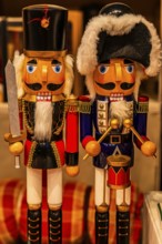 Sales stand with nutcracker figures, Christkindlmarkt, Marienplatz, Munich, Upper Bavaria, Bavaria,