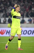 Goal cheers goalie Alexander Nübel VfB Stuttgart (33) gesture gesture Europa League, MHPArena, MHP