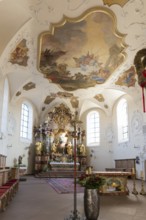 Interior view, monastery church, St. Märgen, Southern Black Forest, Black Forest,