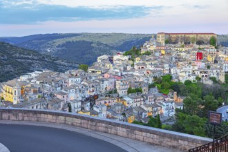 Elevated view of Ragusa Ibla, Ragusa Ibla, Ragusa province, Sicily, Italy