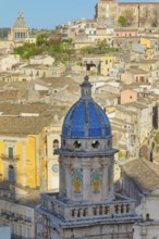Elevated view of the church of Santa Maria dell'Itria and Ragusa Ibla in the distance, Ragusa Ibla,