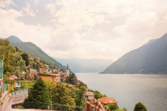 View of Lake Como, Italian Lago di Como, one of the Upper Italian lakes, Lombardy region, Italy